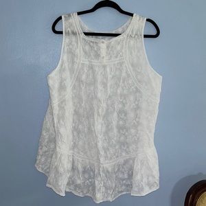 Size 18 2X lane Bryant lace blouse 100% cotton sleeveless tank top